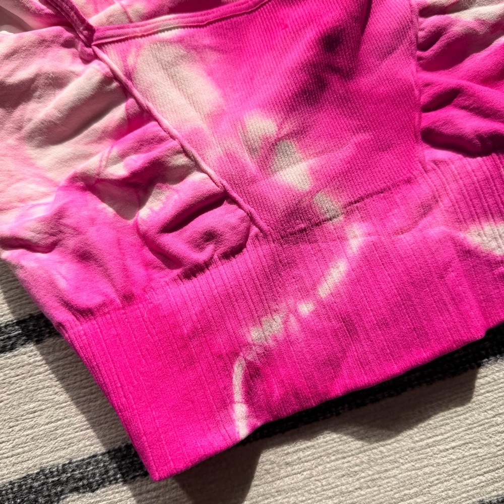 Free People Movement Good Karma Pink Tie Dye Sports Bra Size Medium - Picture 4 of 7